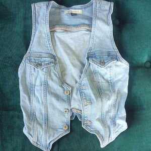 American Eagle Outfitters Pale Blue Denim Vest